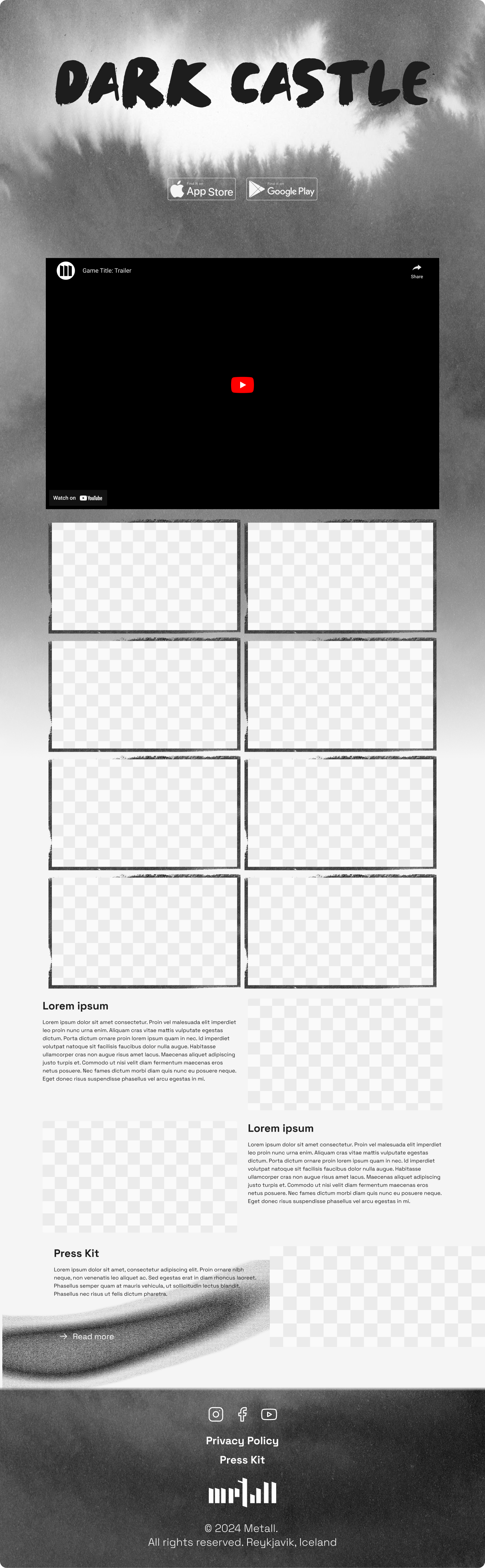 Dark Castle Landing Page